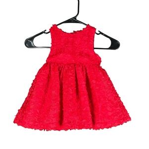 Cat & Jack Baby Girl’s 18M Red Appliqué Holiday Christmas‎ Dress Formal